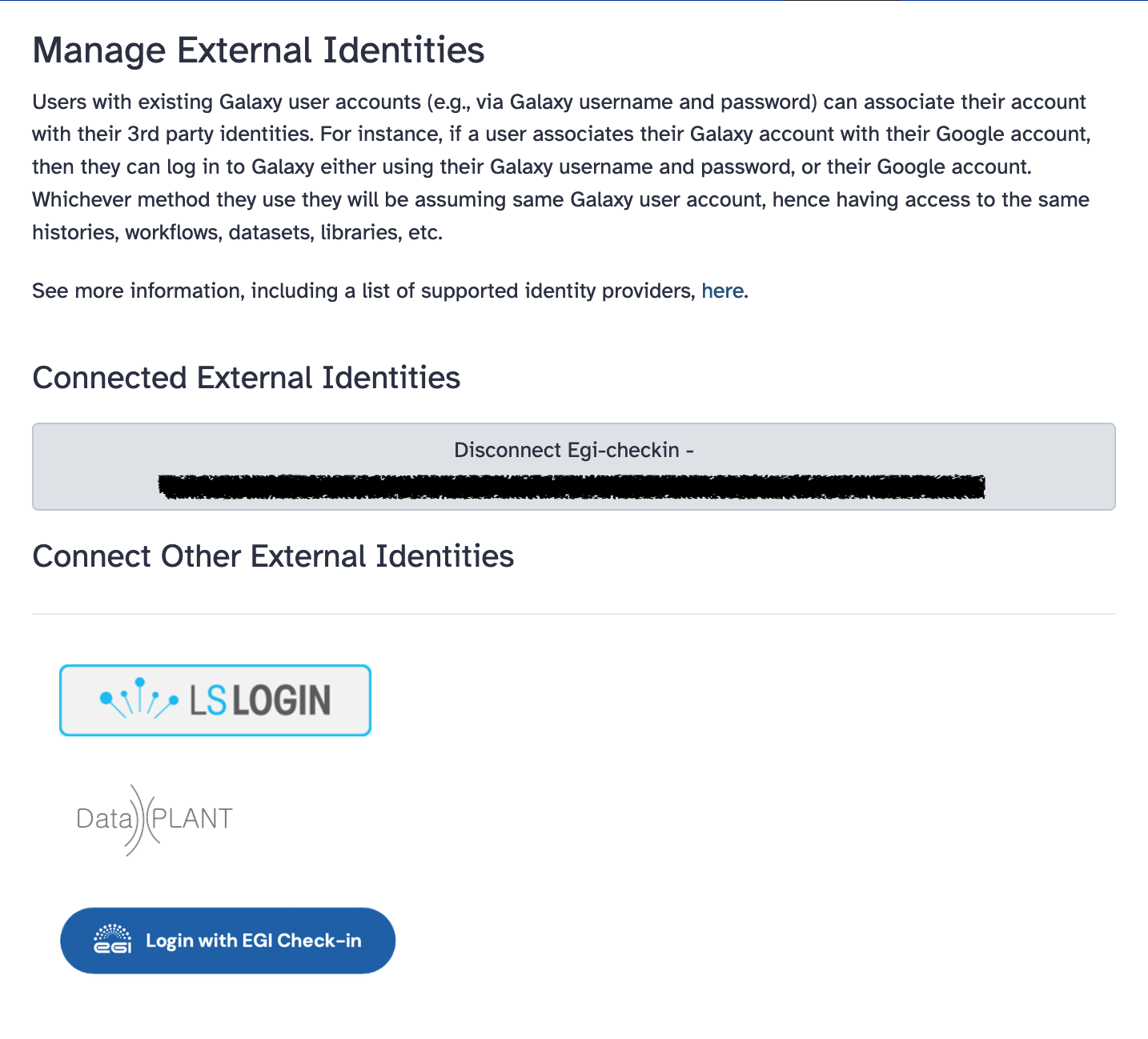 External identities preferences